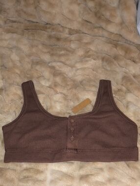 Skims Waffle Knit Henley Bralette